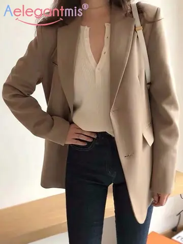 Women’s Casual Long Sleeve Blazer Aelegantmis