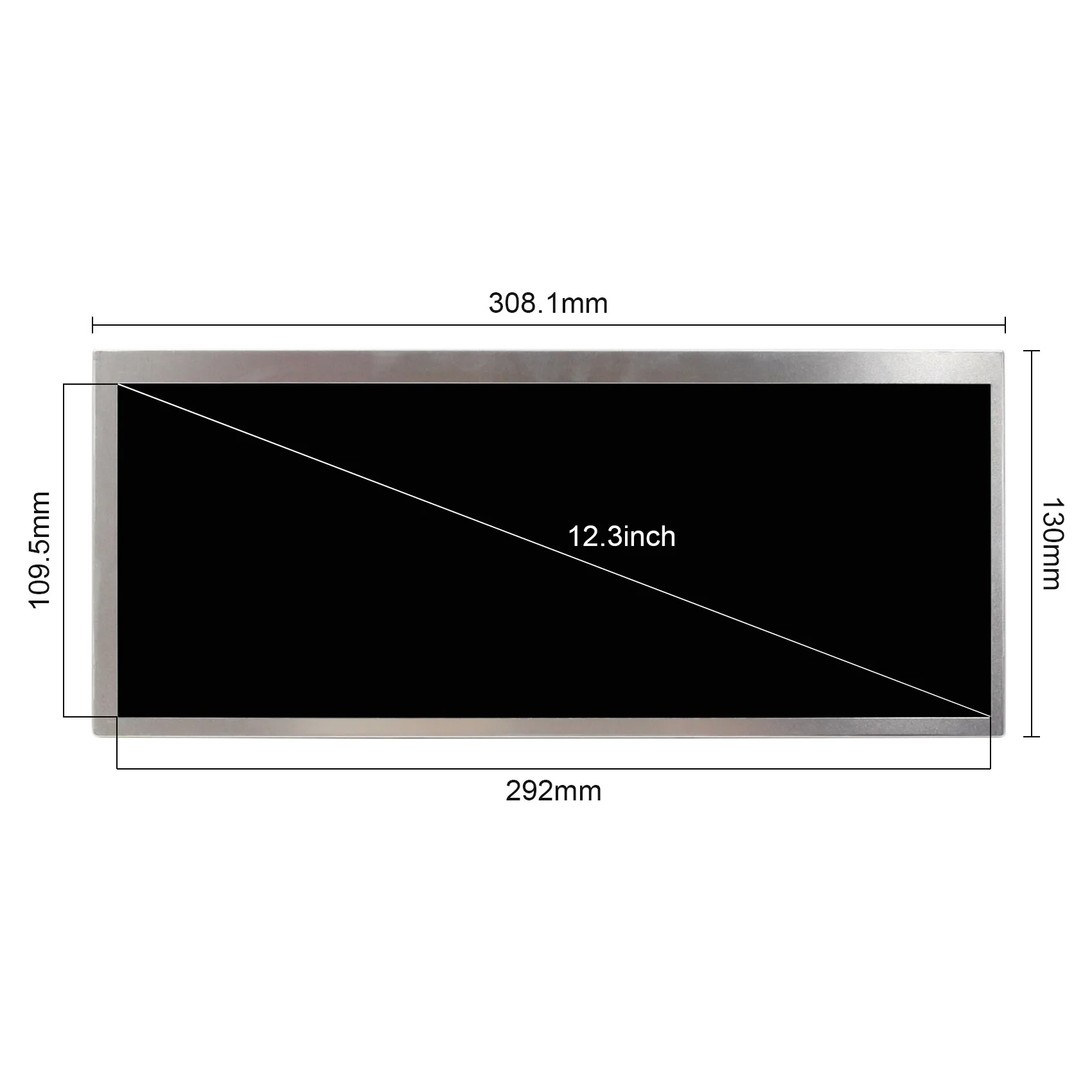 12.3in HSD123KPW1 HSD123KPW2LCD Screen Backlight WLED 1920x720 12.3