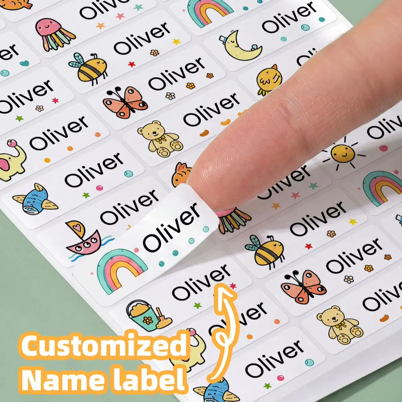 1‑300PCS Custom Waterproof Name Stickers, Personalized Labels for Backpacks, Lunch Boxes, Water Bottles, Headphones & Binders