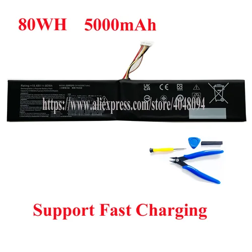 Batería de ordenador portátil C41N2208 de alta capacidad de 5000mAh 80WH para ASUS ROG ALLY Gaming serie portátil de RC71L/PC71L gratis todas las herramientas