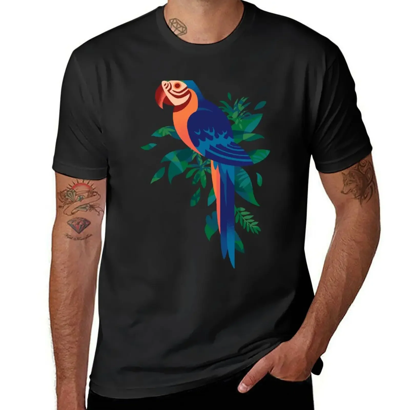 Macaw Silhouette 2 T-Shirt T-shirts oversize affliction shirts shirts graphic tees plain t shirts men