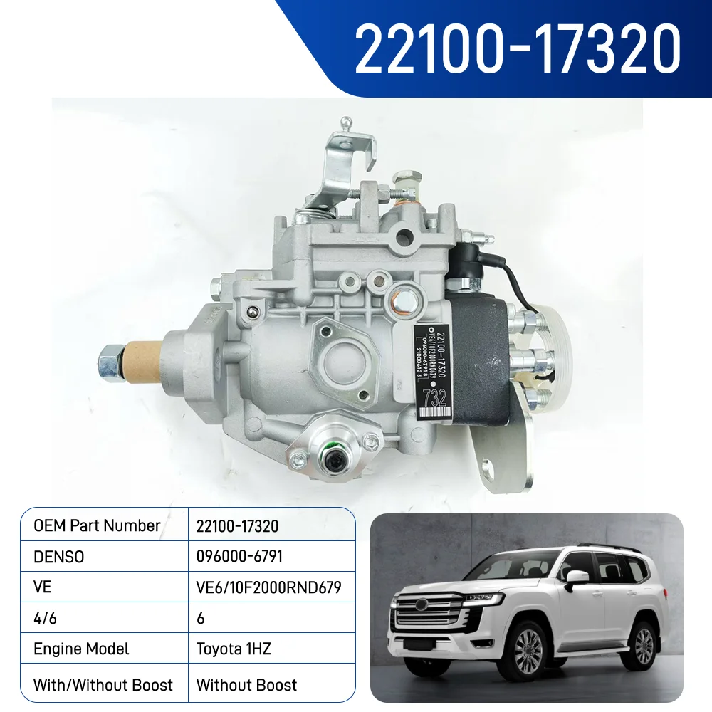 22100‑17320 096000‑6791 VE6 for Toyota 1HZ 4.2L Land Cruiser HZJ71 HZJ75 HZJ76 HZJ78 HZJ79，Diesel Fuel Injection Pump