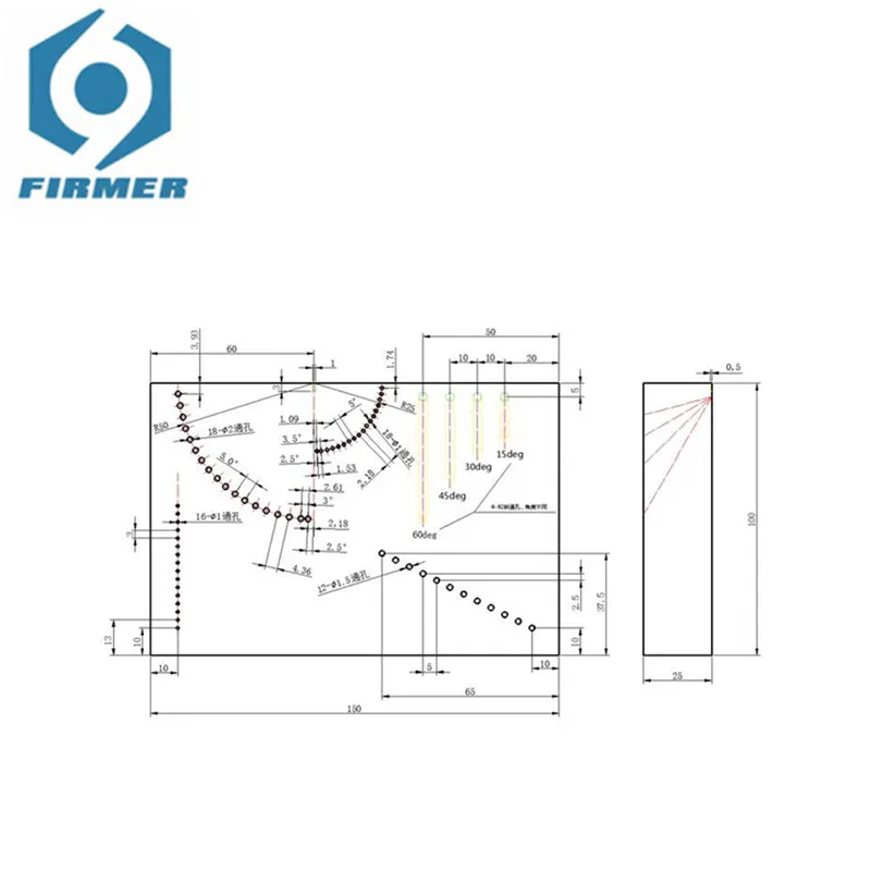 Model B Portable Phased Array Test Block ASTM E2491-08 Ultrasonic Flaw Detection Test Block