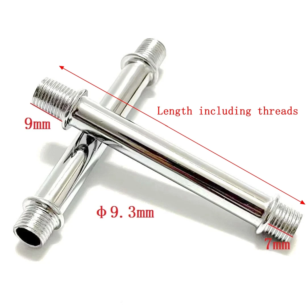 3 pieces M10 Metal Tube Double Ends with Male Threads Screw Hollow Pipe Lighting Fixtures for Table Lamps