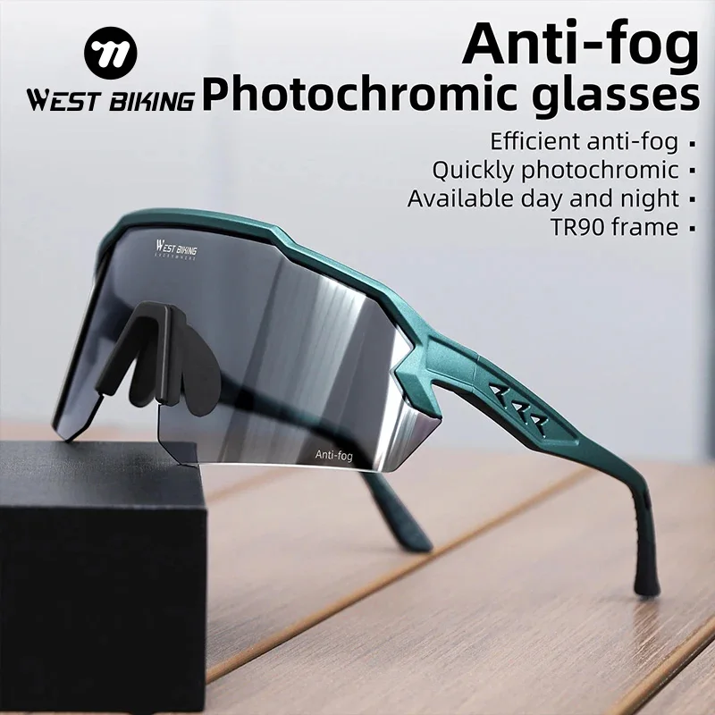 

WEST BIKING Photochromic Cycling Glasses Anti-Fog Lens Sport Sunglasses UV400 Protection Bike Goggles TR90 Glasses Frame Eyewear