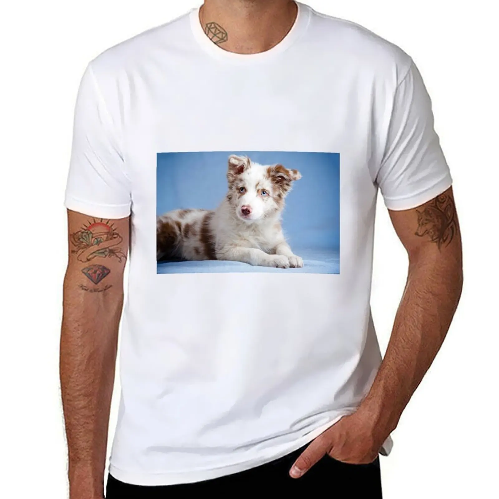 

Cute border collie puppy T-Shirt t shirt man casual man t shirt luxury T-Shirt