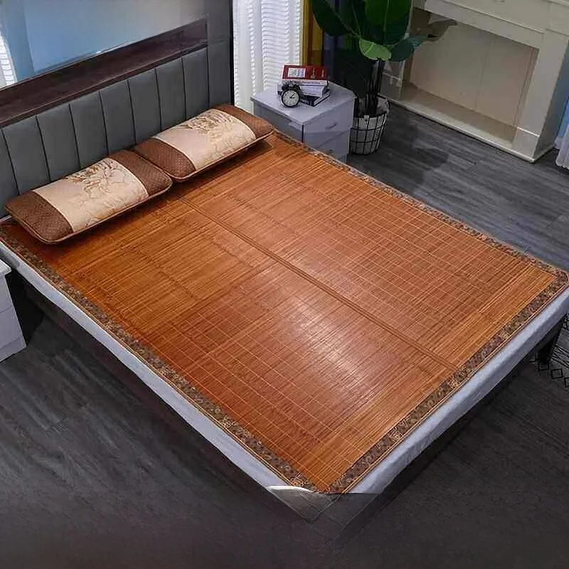 New 2026 Bamboo Grass Mat for Students Dormitory Ice Silk Cool Mat Single Bed Home Use Non-Folding Antibacterial Three-Piece Set
