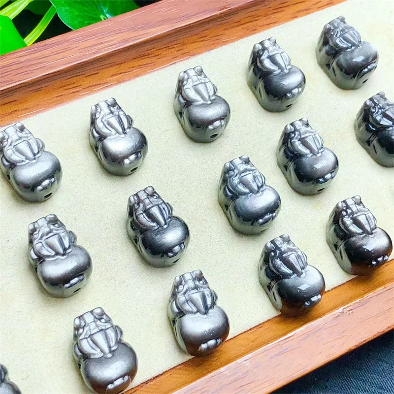 

10pcs Natural Silver Obsidian Pixiu Crystal Healing Stone Craft Figurine Mini Carvings Home Room Decor Gift