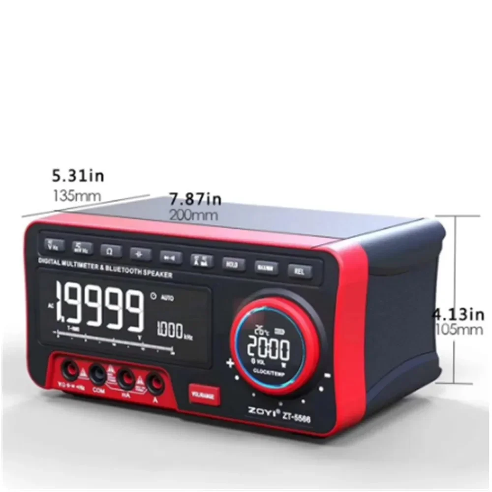 ZT-5566 Dual Screen 19999 Display Multimetro + Wireless Speaker Voltage Current Cap Hz Tester ZOYI Mini Desktop Multimeter