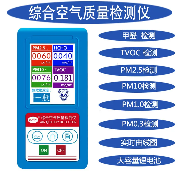 Household Formaldehyde Detector Laser PM2.5 Tester TVOC Benzene Pollution Air Quality Tester Haze Meter
