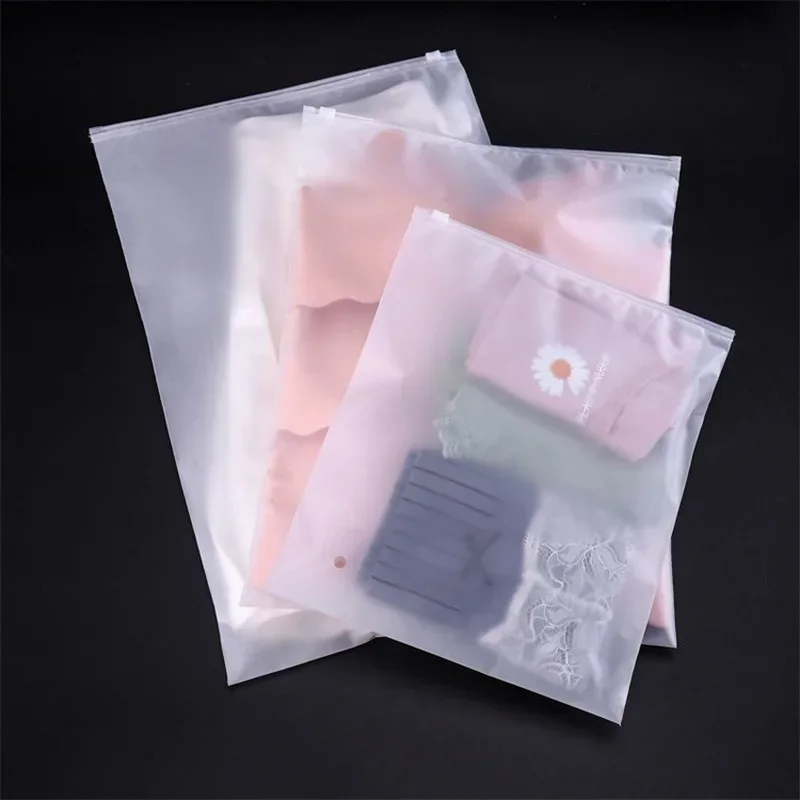 TETP 50pcs 14wire/18wires Frosted Matte Zipper Bag Home Travel Storage Clothing Underwear Packaging With Air Hole Organizer