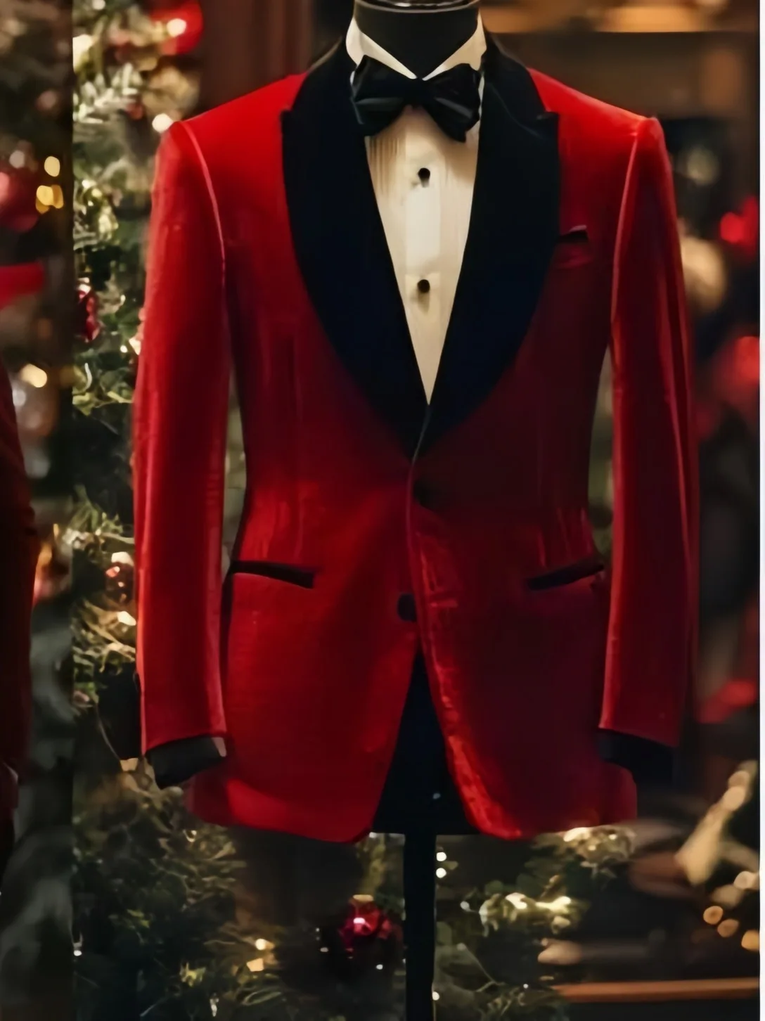 

High Quality Christmas New Year velvet color-blocking slim-fit men's suit jacket, Fashion Men's Stage Costume,Casual suit