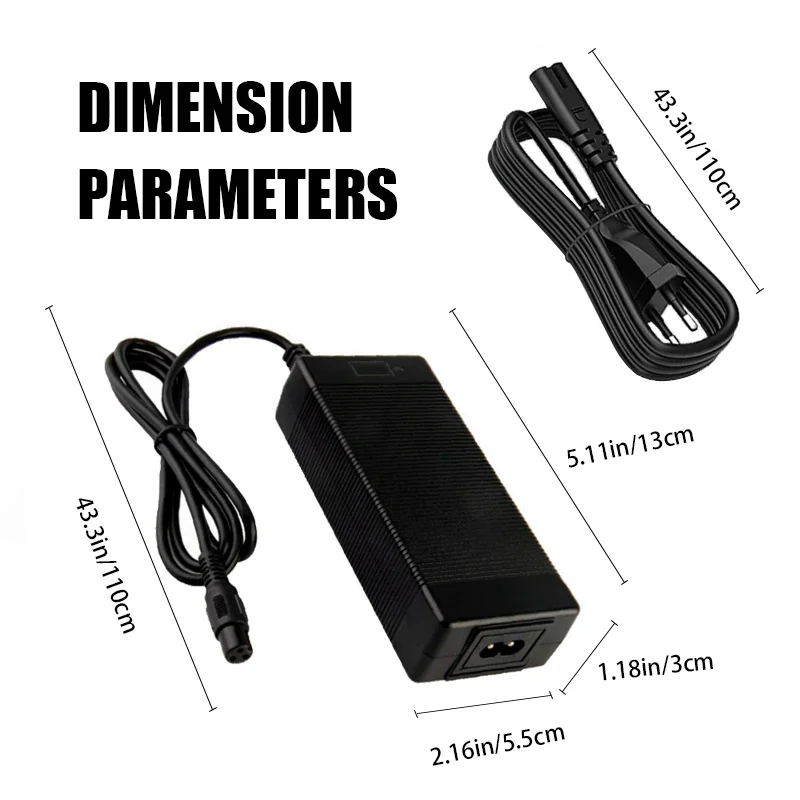 42V 2A Fast Lithium Battery Charger for 10S 36V Series Pack with 3P-GX12 Interface Intelligent Power-Off Feature