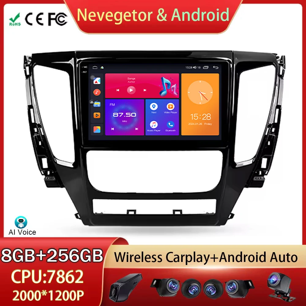 

For Mitsubishi Pajero Sport 3 2016 - 2018 Android Auto Car Radio Head Unit Multimedia Player GPS Navigation WIFI BT No 2din DVD