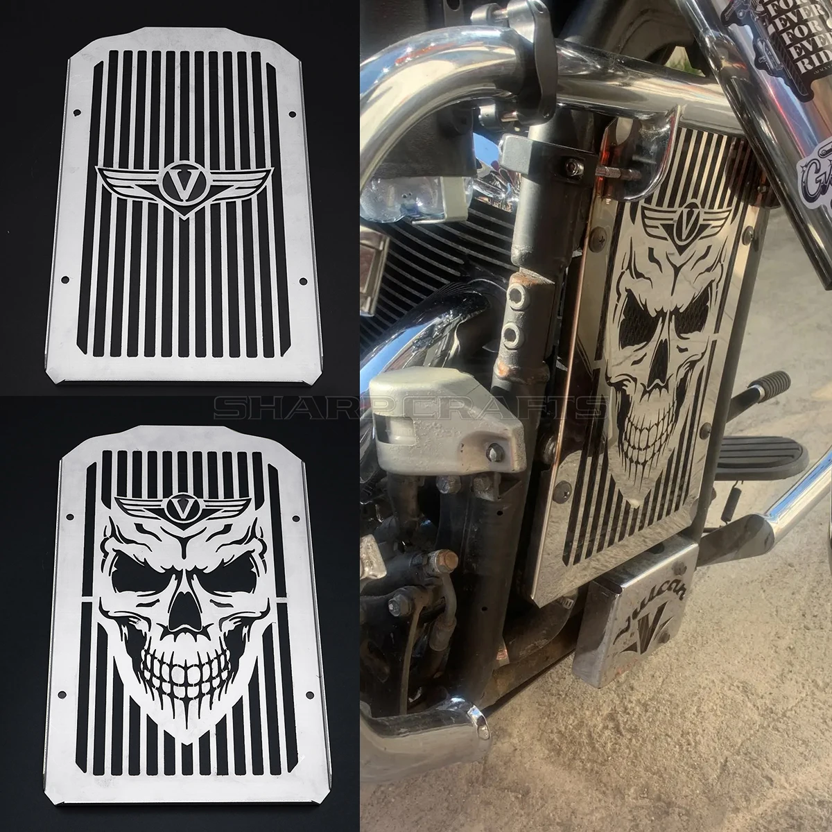 

For KAWASAKI Vulcan 900 VN900 Classic LT Custom 2006-2019 Motorcycle Parts Steel Radiator Cover Bezel Grille Guard Protector