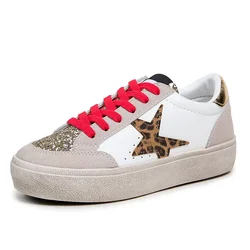 Kalsooni 2024 Autumn New Lightweight Sneakers Non-slip SoftThick Sole Casual Shoes for Women Sequins Star Patchwork Shoes