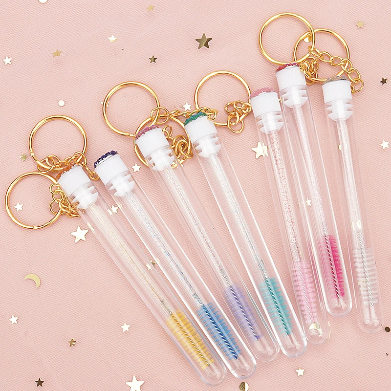 1 قطعة أنبوب رمش فرشاة الحاجب مشط الذهب المفاتيح بريق عصا الماسكارا الرموش تمديد مايكرو فرش لاش رفع ماكياج أداة #6