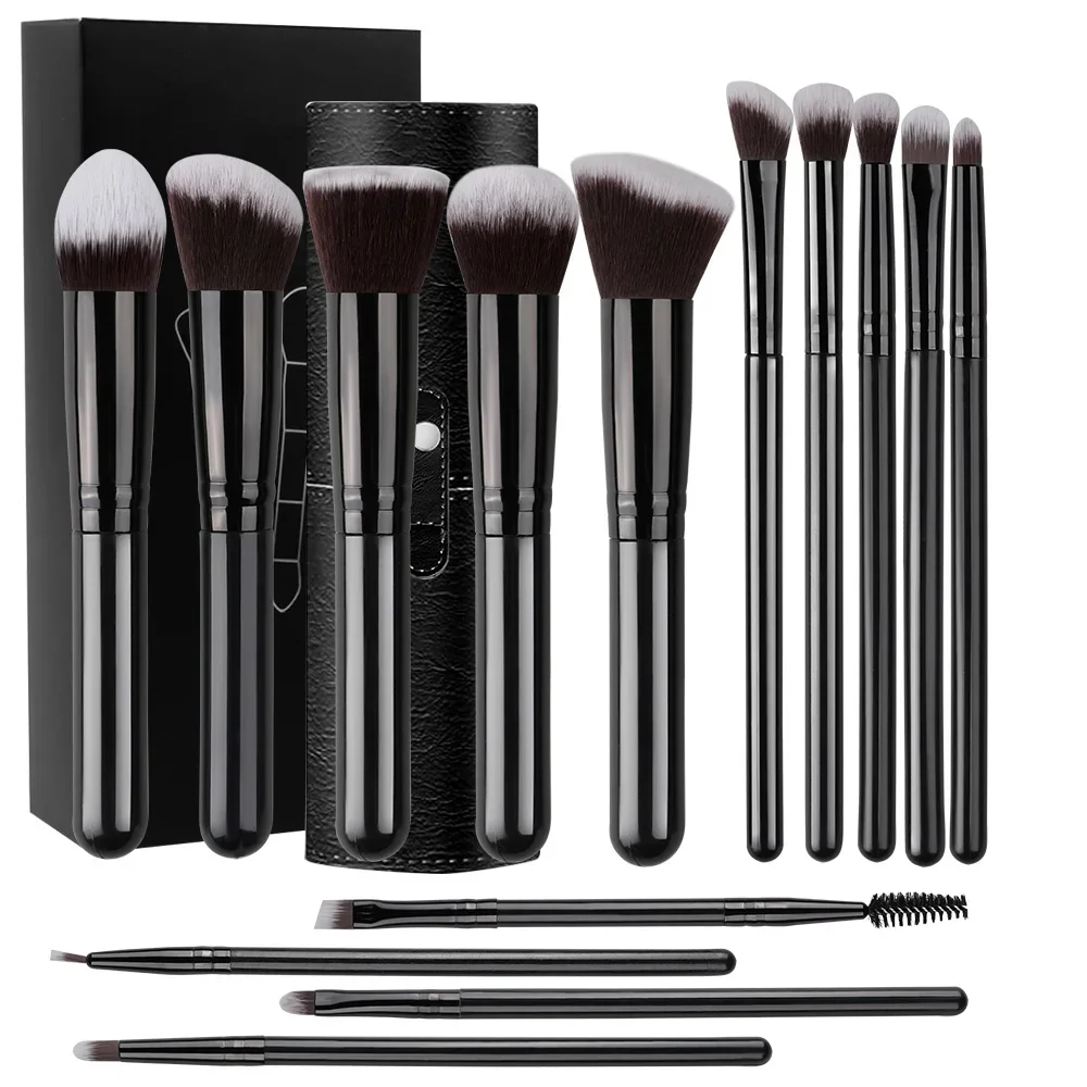 새로운 14PCS 메이크업 브러쉬 세트 부드러운 푹신한 파운데이션 블러쉬 파우더 아이 섀도우 블렌딩 여성 화장품 뷰티 도구 크리스마스 선물