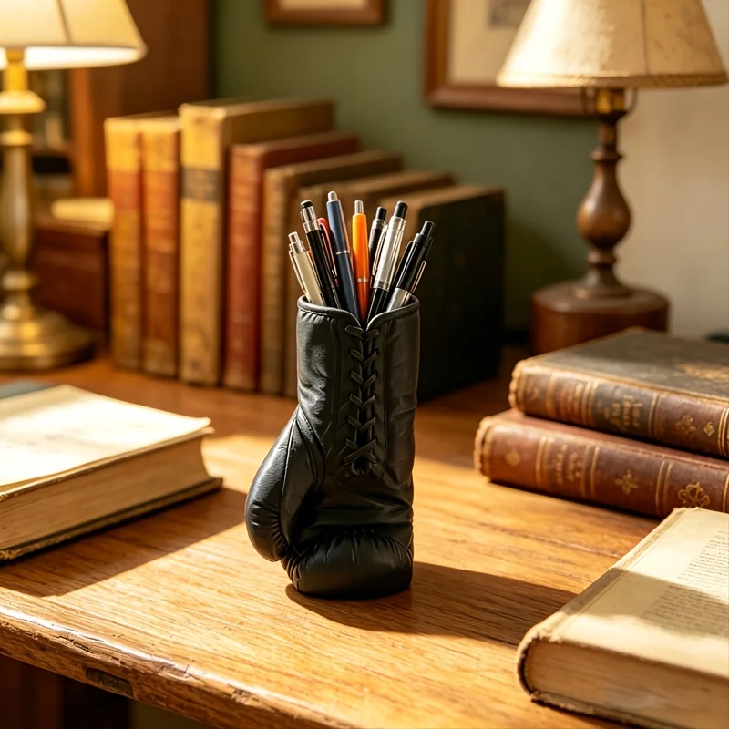 Novelty Boxing Glove Pen Organizer, combines stationery storage and charming desk ornament design