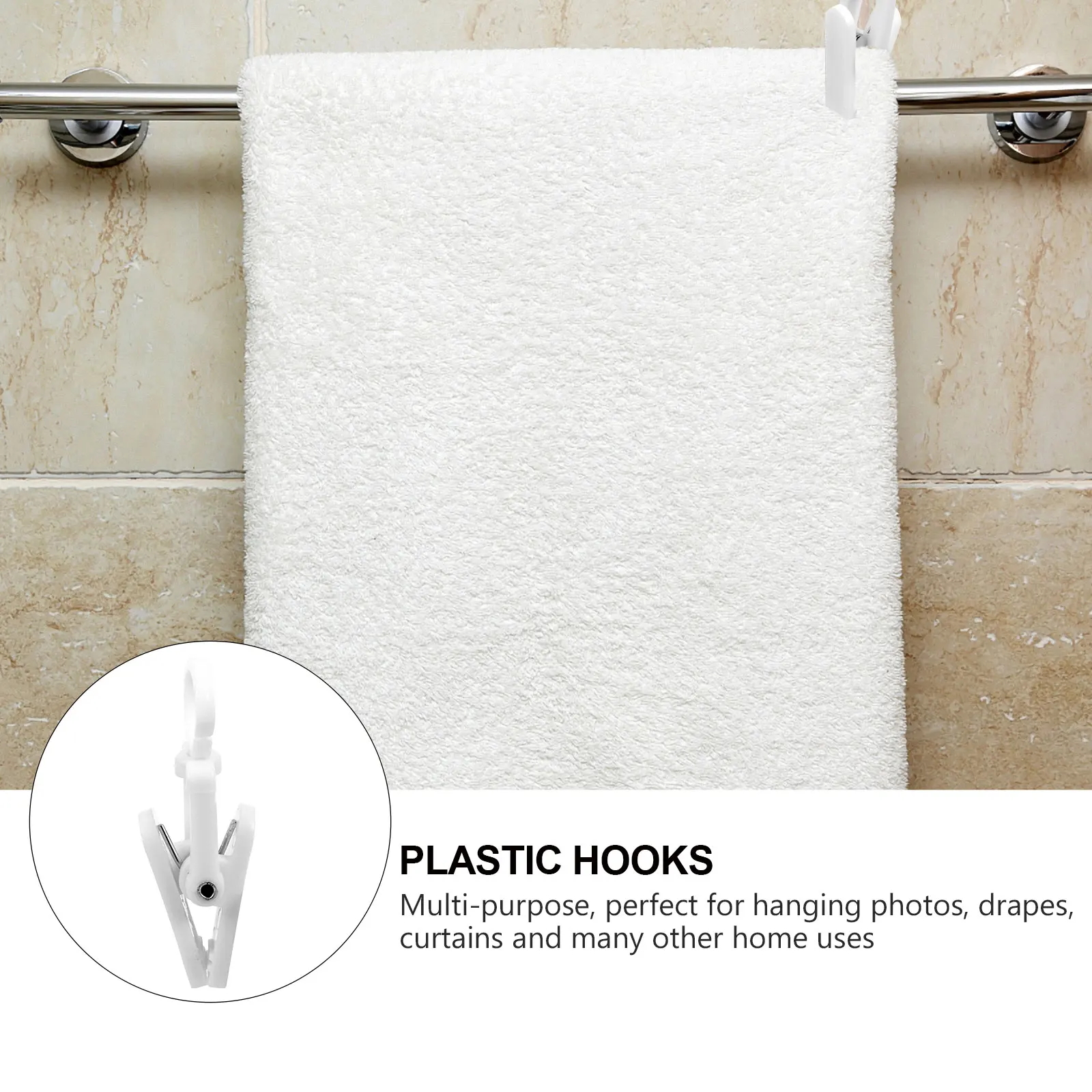 

50 Pcs Swimming Cap Clip Swivel Clothes Pins Clothespins Laundry Clips Curtain Plastic Pegs 360 Degree Rotatable Hooks