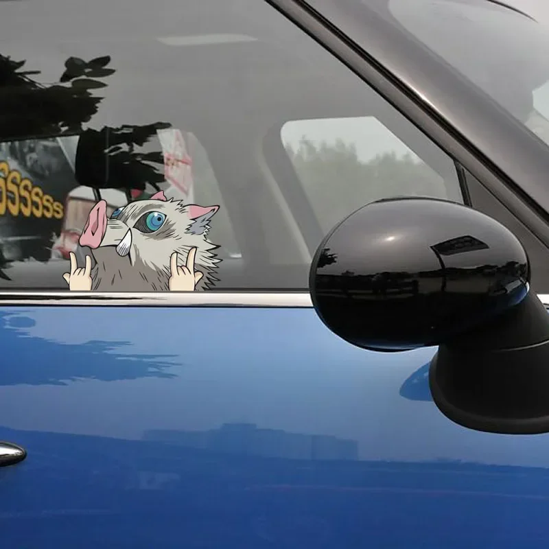 Adesivos refletivos para carro demon slayer, figura de anime, adesivo para janelas, acessórios de decoração automática, ornamentos, decoração de