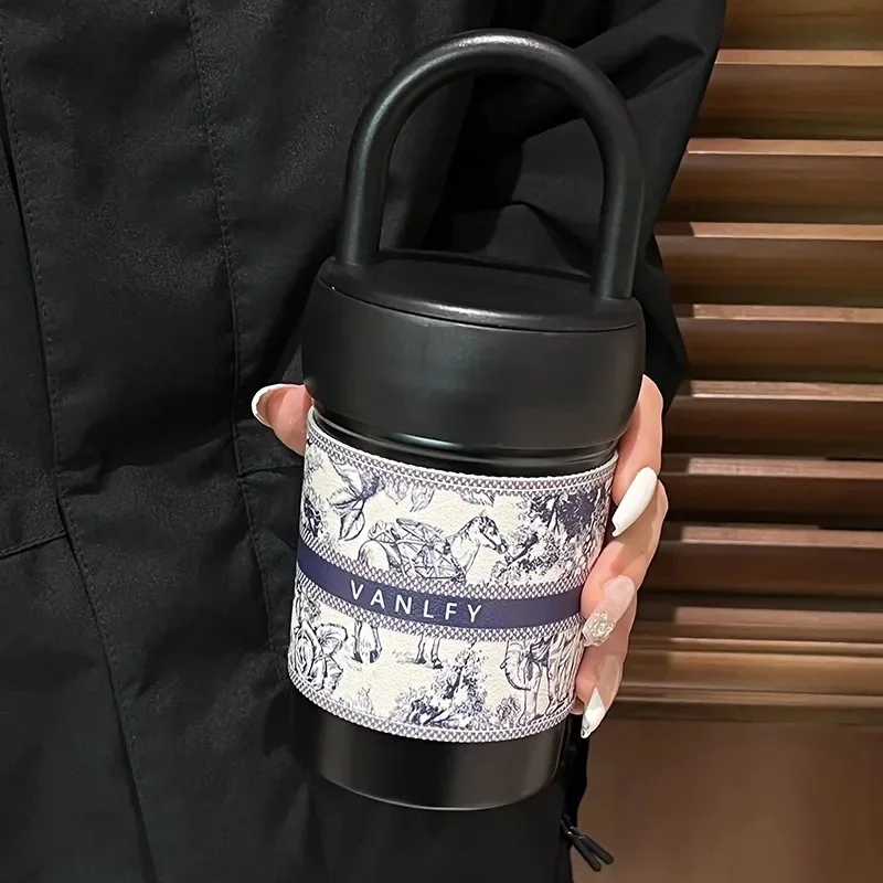 High Appearance Level Stainless Steel Thermos Cup Ins Female Simple Niche High-end Straight Drink Cup Water Cup