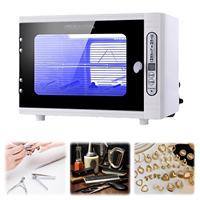 9L Large Capacity Nail Tool Cleaning Machine Nail Tool Sterilizer Cabinet Box Nail with Stainless Tray for Spa and Beauty Tools