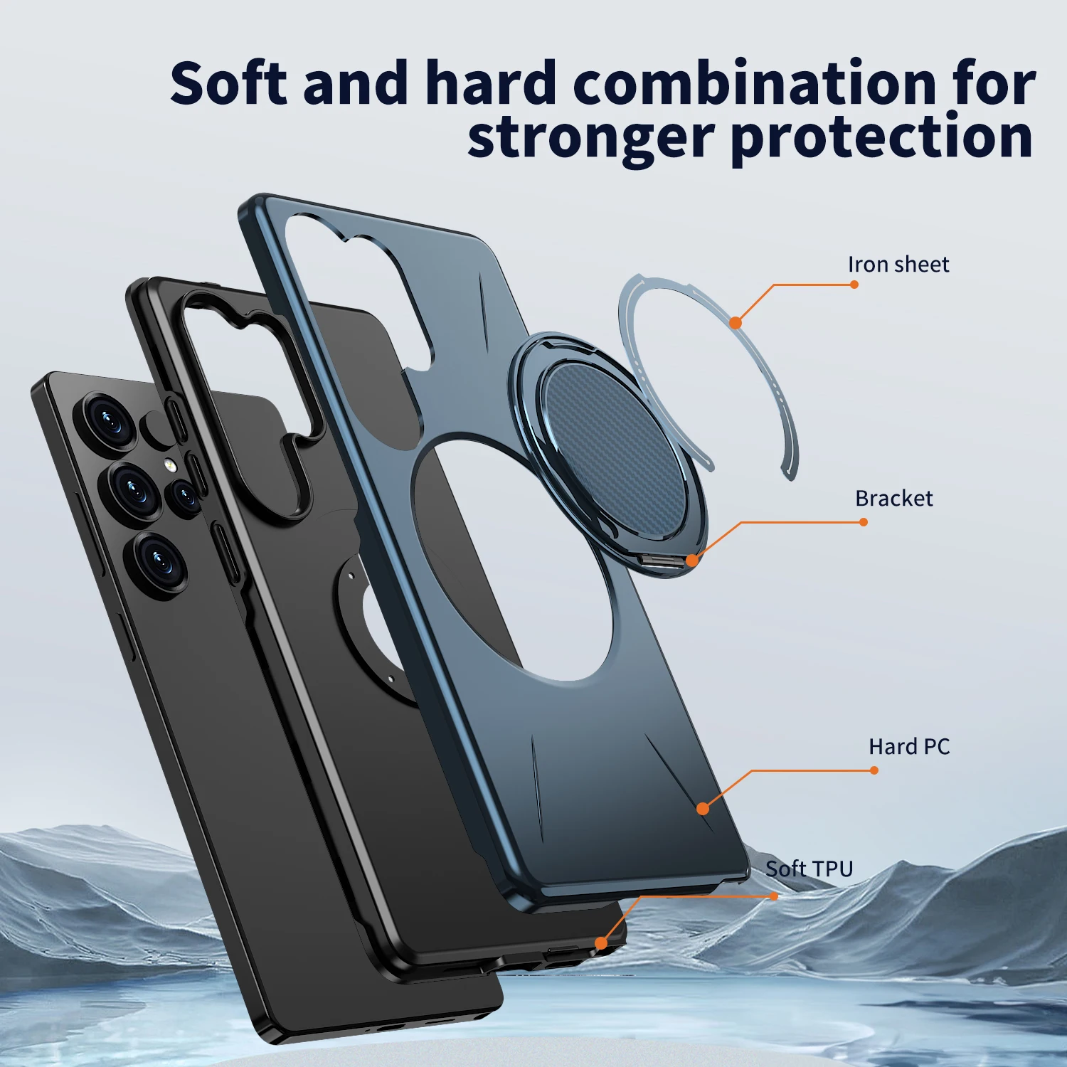 360° Folding Stand Magnetic Magsafe Case For Samsung Galaxy S25 FE S24 S23 S26 Ultra Plus A56 A36 A26 A17 A07 A55 A35 A25 A15
