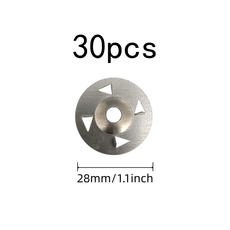 30 pcs 28mm Iron Tile Washers, Four Claw Anti-Slip Design for Wall Construction, Multipurpose, Versatile