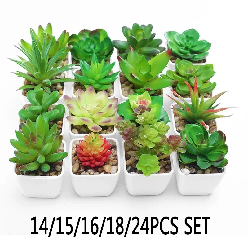 

Mini Artificial Succulents Plants Fake Plants Desktop Mini Small Bonsai Home Garden Living Room Office Decoration Accessories