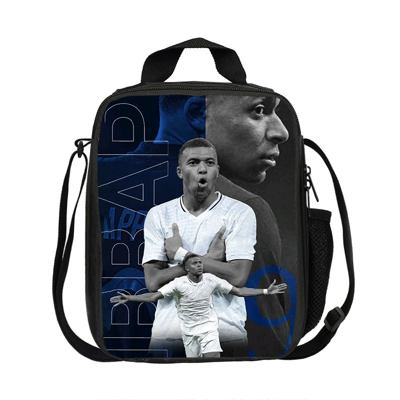Lunch Container Leakproof Tote Lunch Box Food Storage Bags Football Star Insulated Lunch Bags M-Mbappe Thermal Bag