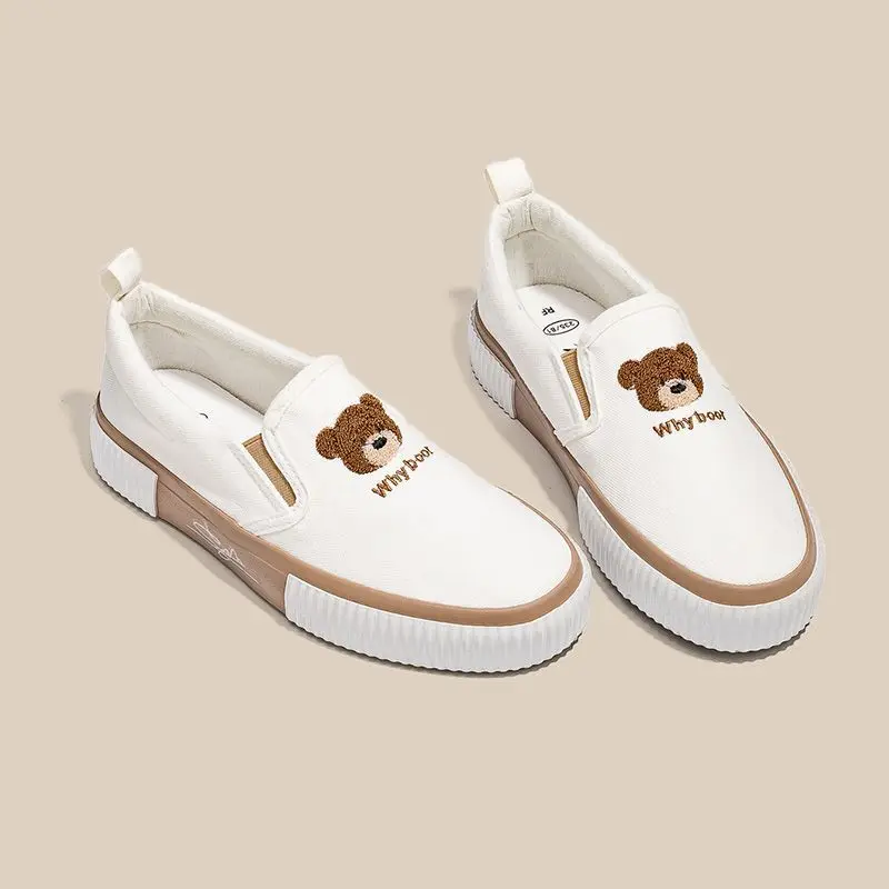 Slip On Loafers Canvas Kawaii Cute Female Footwear Stylish Promotion Low Price Spring Original New In Autumn Women\'s Shoes