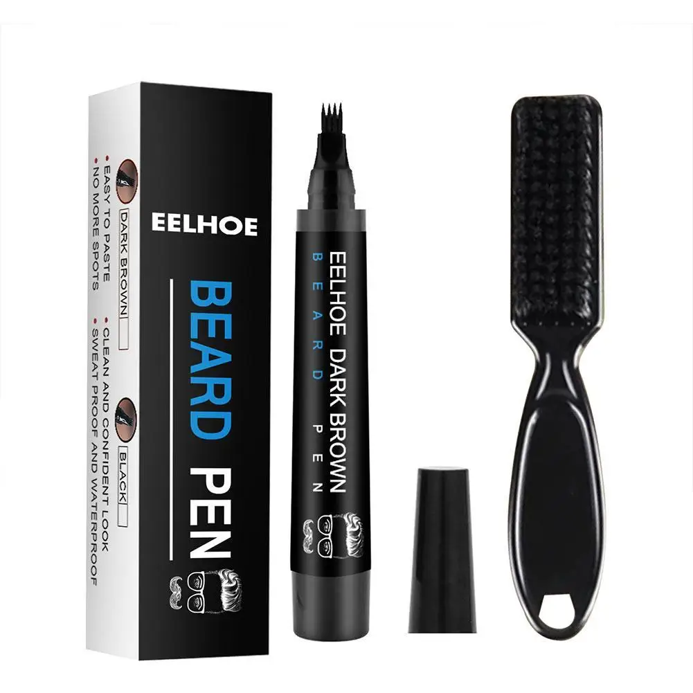 Men Beard Filling Pen Kit Face Moustache Repair Shape Mustache Styling Salon Repair Tool Bear Pencil Filler For Men H6w2