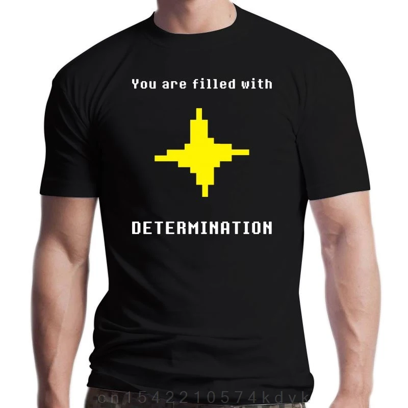 New UNDERTALE - DETERMINATION (SAVE POINT) Print Cotton Funny T Shirts Undertale Men Fashion Streetwear