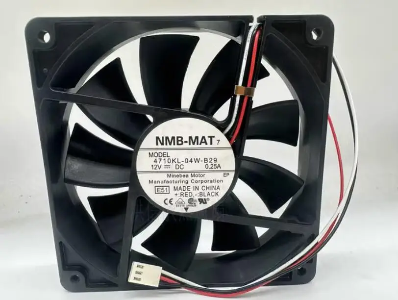 

NMB 4710KL-04W-B29 E51 DC 12V 0.25A 120x120x25mm 3-Wire Server Cooling Fan