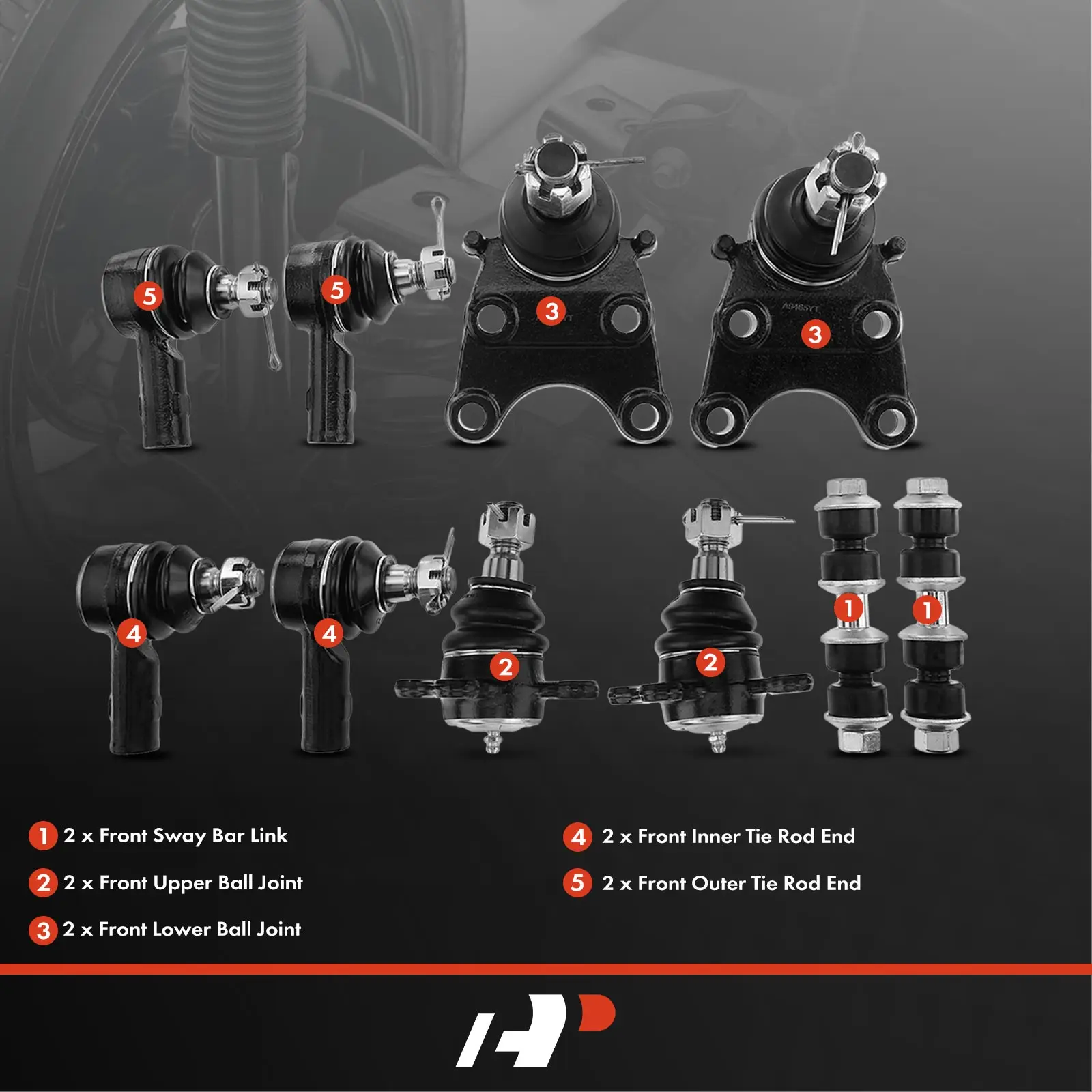 A-Premium 10x Sway Bar Link & Tie Rod End & Ball Joint for Honda Passport 1994-1995 Isuzu Amigo 1989-1994 Rodeo 1991-1995 Pickup