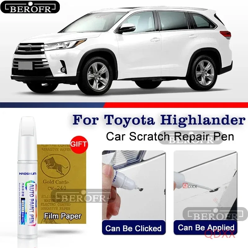 Refinish Pen Pearl White Black for Toyota 2022 Highlander Auto Supplies Waterproof Pen Paint Repair Car For Toyota Highlander