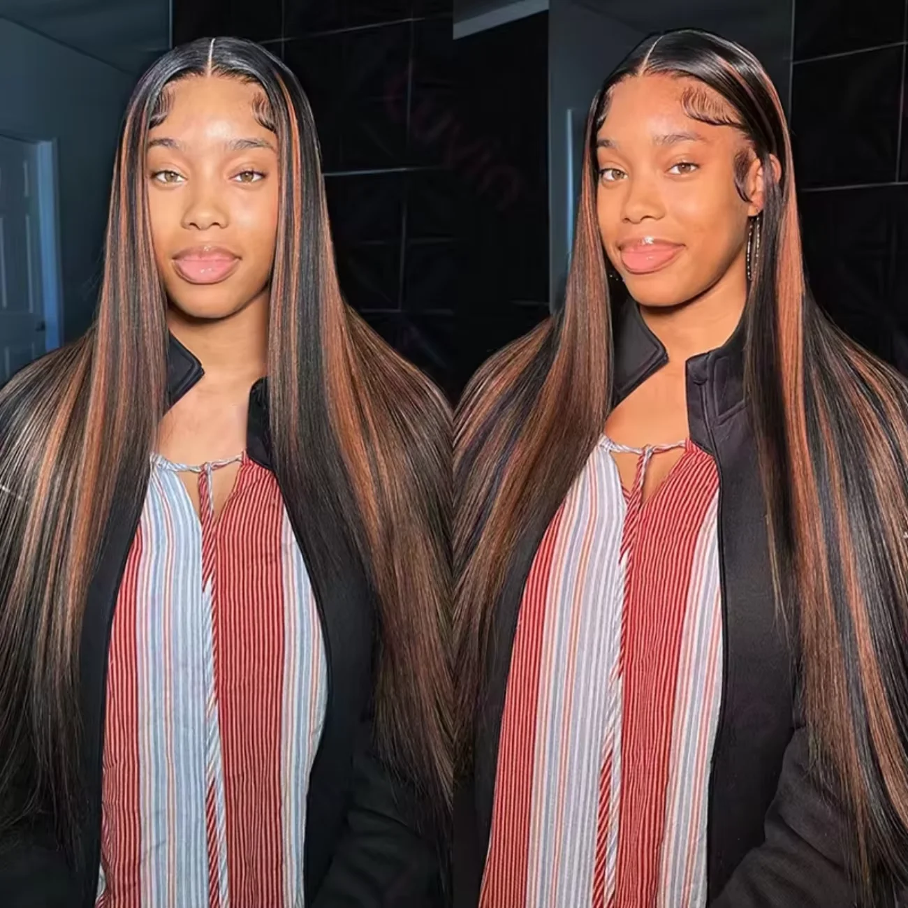 

Highlight Bone Straight 13x6 HD Lace Frontal Wig FB30 13x4 HD Lace Front Human Hair Wigs Natural Hairline With Baby Hair