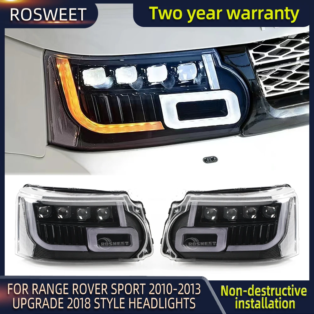 For Land Range Rover Sport 2010 2011 2012 2013 L320 Headlights Upgrade 2022 NEW Facelift Full LED Matrix Style Car Accessories