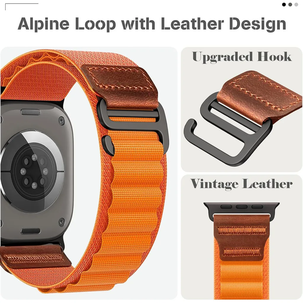 Alpine Loop Band Lederarmband für Apple Watch Ultra 3 49mm 46mm 44mm 40mm 45mm 41mm 42mm Für iWatch Serie 11 10 9 8 7 6 5 SE 3 – Detail 2