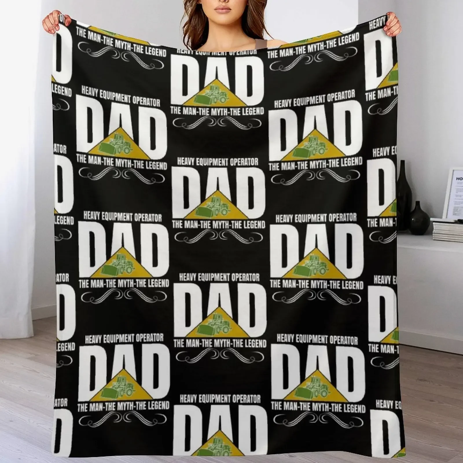 Heavy Equipment Operator, The Man The Myth The Legend Throw Blanket Fuzzy Plush Throw Blanket for Sofa Chair
