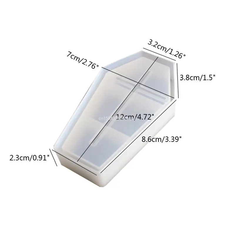 DIY Epoxy Crystal Halloween Coffin Box Mold Mirror Silicone Lids and Base Mold for Crafts Jewelry Storage Dropship