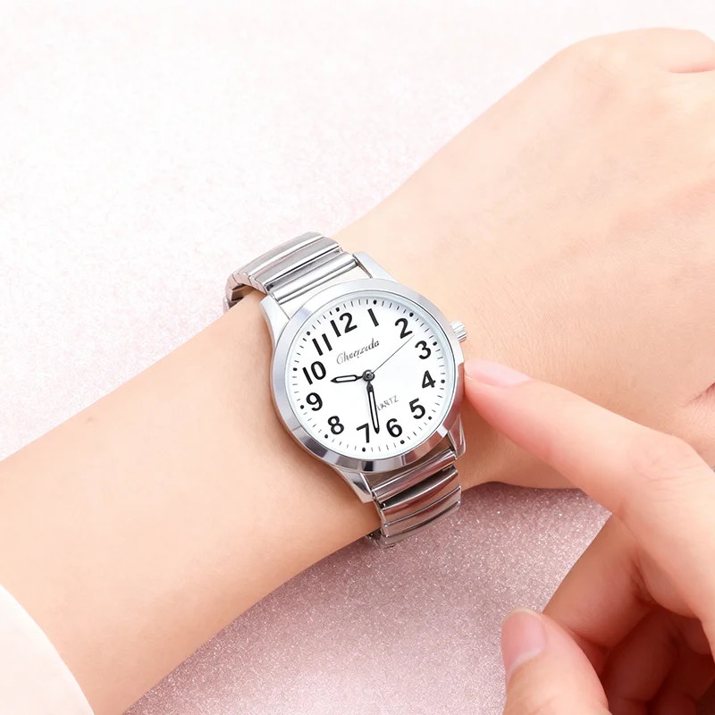 2025 كبار السن النساء الأزواج الساعات مرنة حزام مطاط موضة بسيطة كبيرة الرقمية الفولاذ المقاوم للصدأ ساعات المعصم الإلكترونية #3