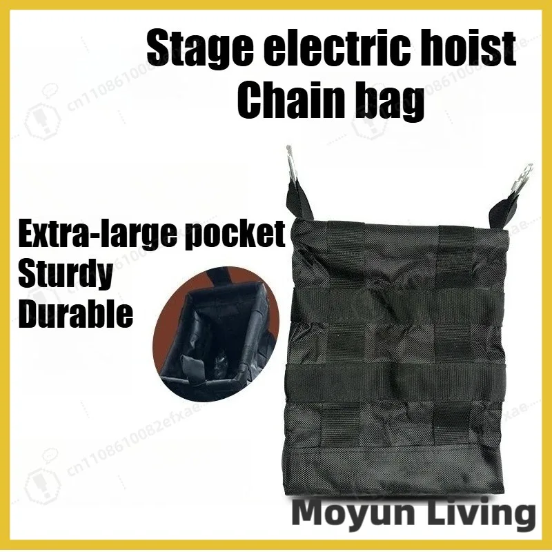 Electric Hoist Chain Bag Heavy Duty Storage Pouch for Stage Chain Hoist Black Canvas Round Square Container Lifting Equipment