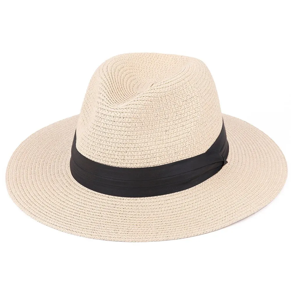 Summer Unisex Sun Shading Straw Hat for Men and Women, Fashionable Sun Protection and UV Protection Straw Woven Panama Hat