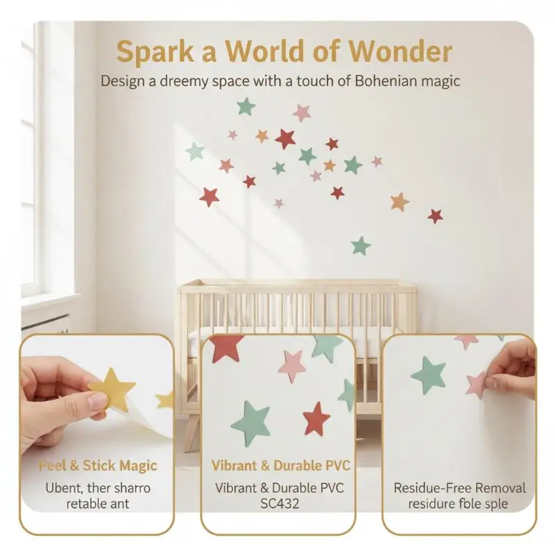 Irregular Rainbow Star Wall Decals Abstract Geometric Circus Diamond Harlequin Fabric Wall Stickers Bathroom Bedroom Playroom