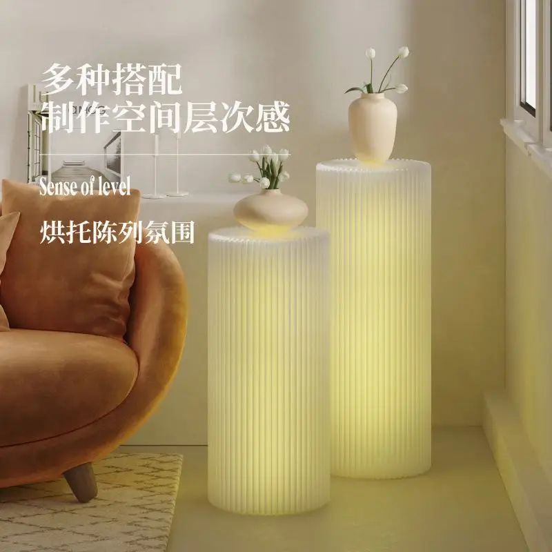Foldable Cylinder Display Stand Shelf  Eco-Friendly Space Saving Rack for Figures Home Commercial Showcase 벽 인테리어