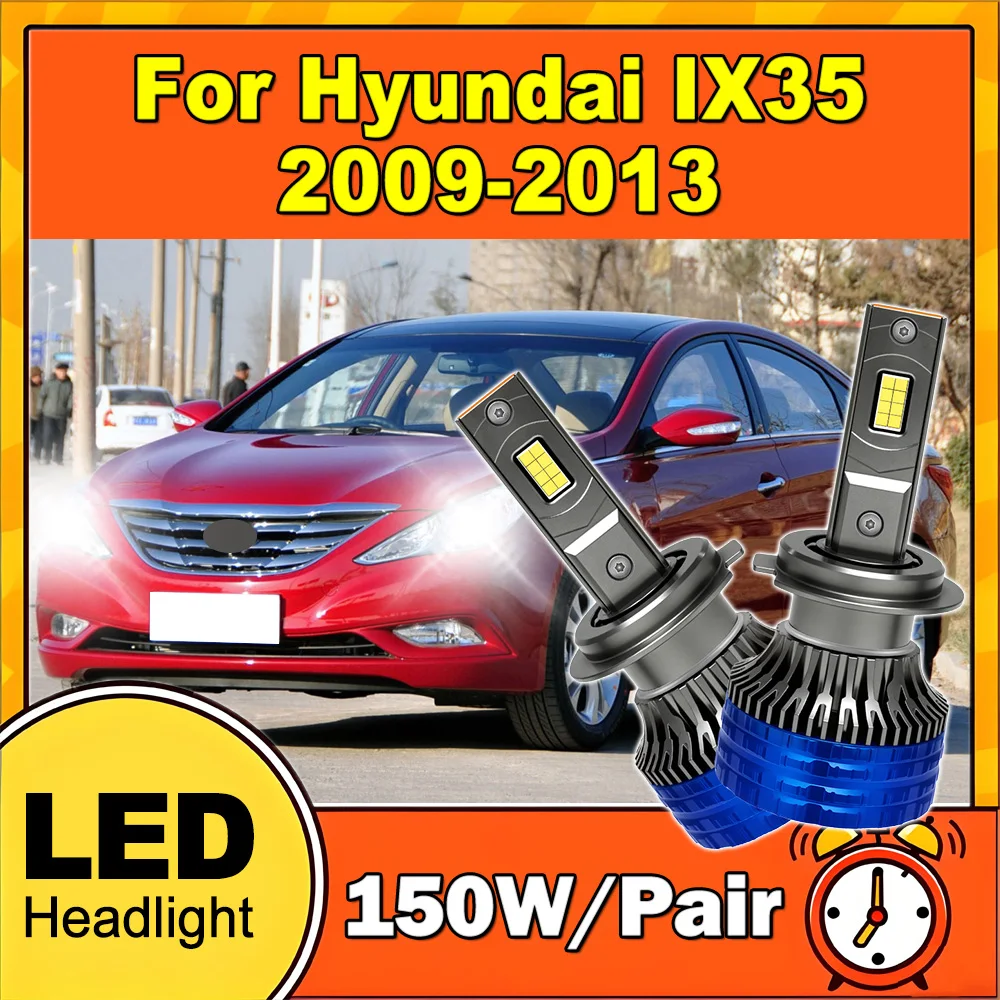 

2PCS Plug and Play Front Headlamps 6000K White Super Bright 20000LM High Power LED Headlights 12V 24V For Hyundai IX35 2009-2013