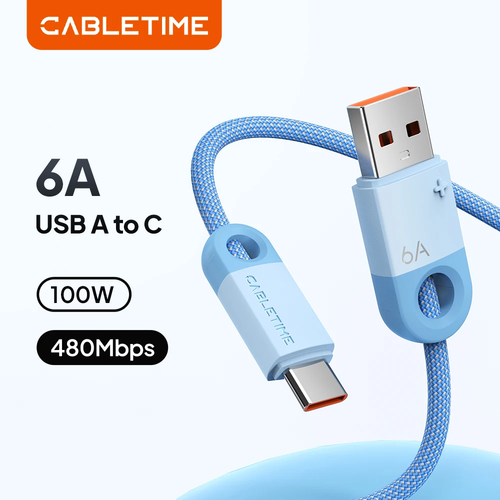 CABLETIME USB A auf USB C Kabel 6A Super Ladung Telefon Kabel Für Huawei Mate 60 Honor 100 W/88 W XIAOMI Schnelle Ladekabel