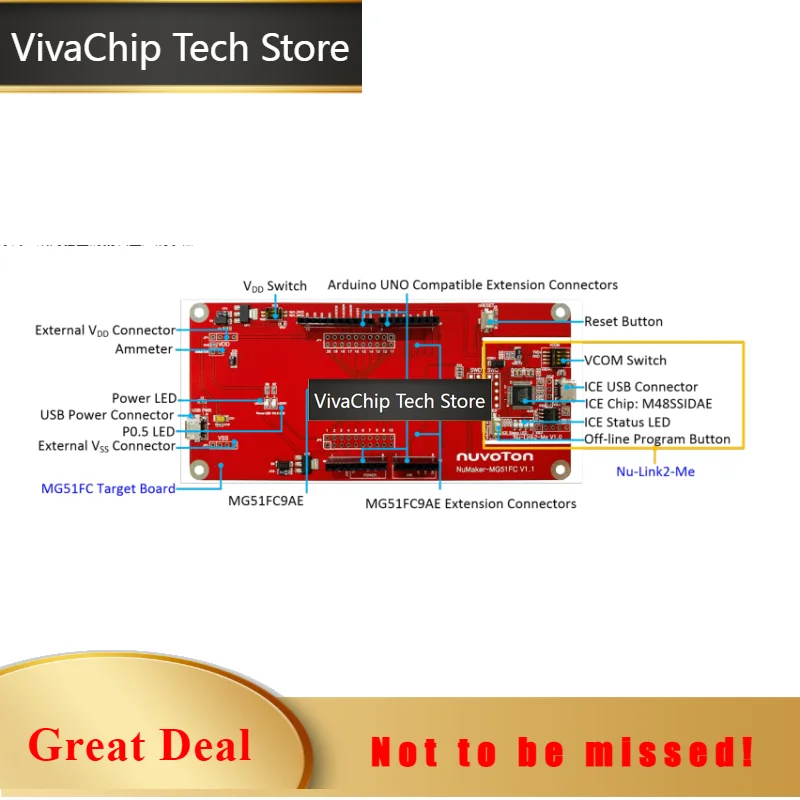 VivaCTNuMaker-MG51FC Development Board For Embedded System Development & Hardware Prototyping